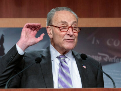 Senate Majority Leader Chuck Schumer, D-N.Y., speaks during a news conference at the Capitol in Washington, Feb. 2, 2023. Schumer says the United States believes the unidentified objects shot down by American fighter jets over Canada and Alaska were balloons, though smaller than the China balloon downed over the Atlantic …