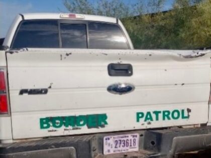 Mexican police arrest a human smuggler and 17 migrants attempting to enter California in a cloned Border Patrol pickup truck. (U.S. Border Patrol)