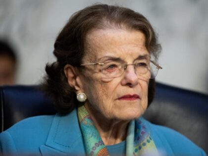 Senator Dianne Feinstein (D-CA) looks on during a Senate Select Intelligence Committee hearing on Capitol Hill in Washington, DC, on July 12, 2023. (SAUL LOEB/AFP via Getty)