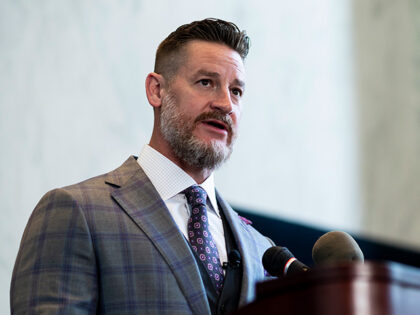 Rep. Greg Steube, R-Fla., speaks during the Republican Study Committee press conference on the RSCs FY2022 budget proposal in the Rayburn House Office Building on Wednesday, May 19, 2021. (Photo by Bill Clark/CQ-Roll Call, Inc via Getty Images)