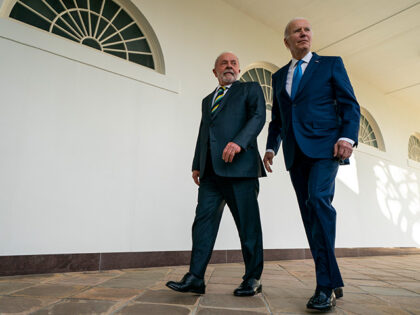 U.S. President Joe Biden (R) and Brazil President Luiz Inácio Lula da Silva (L) walk to the Oval Office before a bilateral meeting at the White House on February 10, 2023 in Washington, DC. President Lula da Silva is visiting the United States for the first time since being elected …