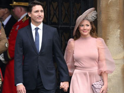 LONDON, ENGLAND - MAY 06: Justin Trudeau and Sophie Grégoire Trudeau arrive at Westminster Abbey for the Coronation of King Charles III and Queen Camilla on May 06, 2023 in London, England. The Coronation of Charles III and his wife, Camilla, as King and Queen of the United Kingdom of …