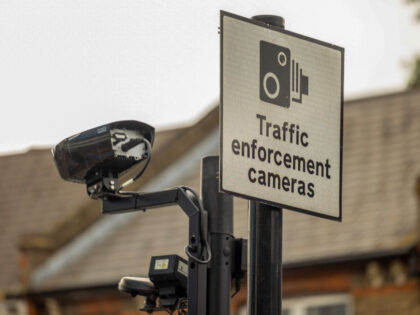 A camera used to enforce London's Ultra Low Emission Zone in Thornton Heath, Greater London, UK, on Monday, July 24, 2023. The expansion of the Ultra Low Emission Zone, or ULEZ, is due to take effect in late August, but its successful weaponization by the Conservatives in the Uxbridge vote …
