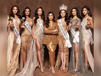 PT Capella Swastika Karya founder Poppy Capella with Miss Universe Indonesia past contestants