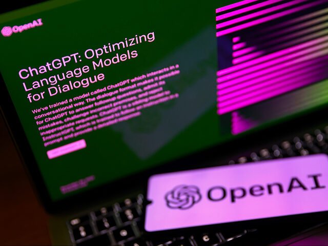 ChatGPT and OpenAI emblems are displayed on February 21, 2023. (Beata Zawrzel/NurPhoto via Getty Images)