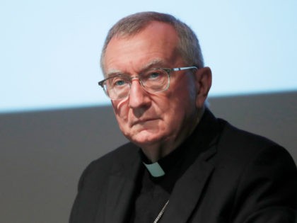 The Vatican secretary of state Cardinal Pietro Parolin attends at the 150th anniversary of the arrival of Catholic missionaries in China from an Italian religious order meeting, in Milan, Italy, Saturday, Oct. 3, 2020. The Vatican doubled down Saturday on its intent to pursue continued dialogue with China over bishop …
