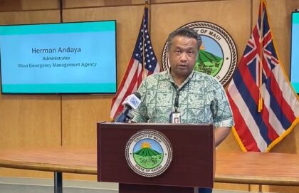 This screengrab, courtesy of Hawaii's Maui County, shows Herman Andaya, former head of the Maui Emergency Management Agency