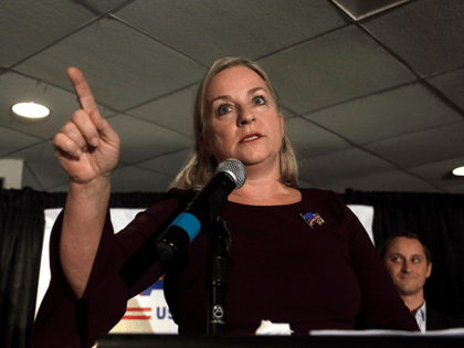 Susan Wild, Democratic candidate in Pennsylvania's 7th Congressional District, delivers a speech after defeating her opponent Tuesday Nov. 6, 2018, in Allentown, Pa. Wild faced Republican Marty Nothstein for the seat held by Charlie Dent, who retired. (AP Photo/Jacqueline Larma)